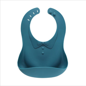 Bavetă cu papion, din silicon, model 4 Papa Bebe, 6 luni+, diverse culori